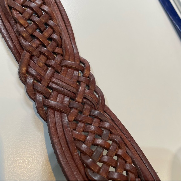 Southwestern Boho Leather Woven Belt Size Small - Picture 11 of 12